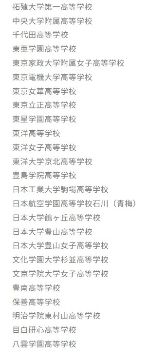 参加校：私立高校