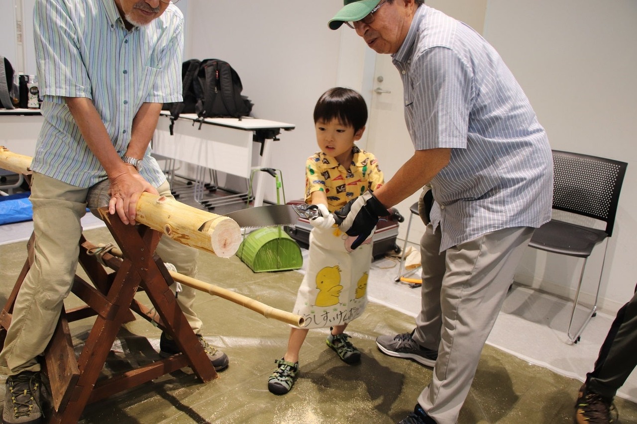 间伐木材原木切割体验