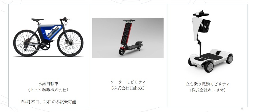 可供试乘的交通工具示例