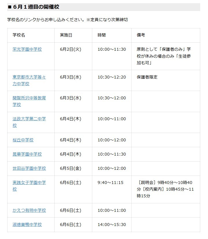 6月第一周的举办学校
