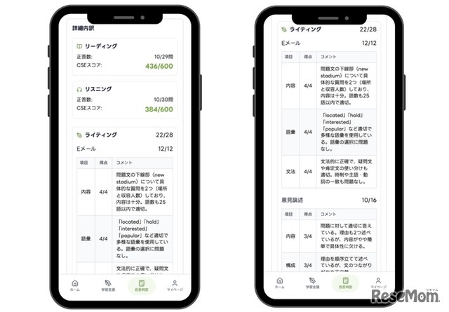 实际评分流程（正确答案数量·写作评分明细确认）
