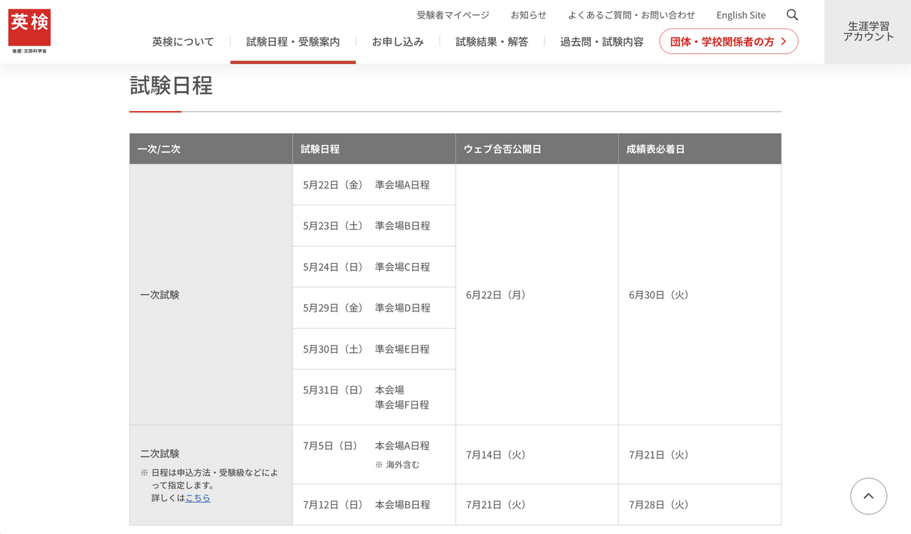 2026年度第1次资格考试 考试日程