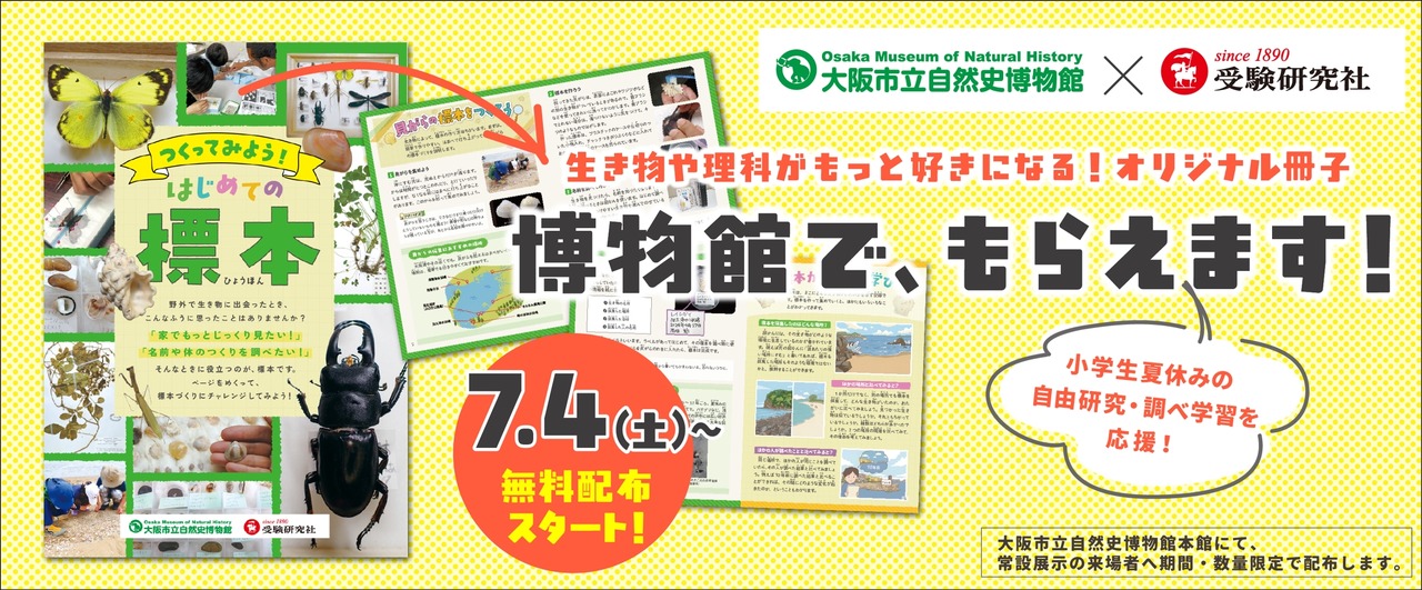 为支持暑假自由研究和调查学习，免费发放《来制作吧！我的第一个标本》手册