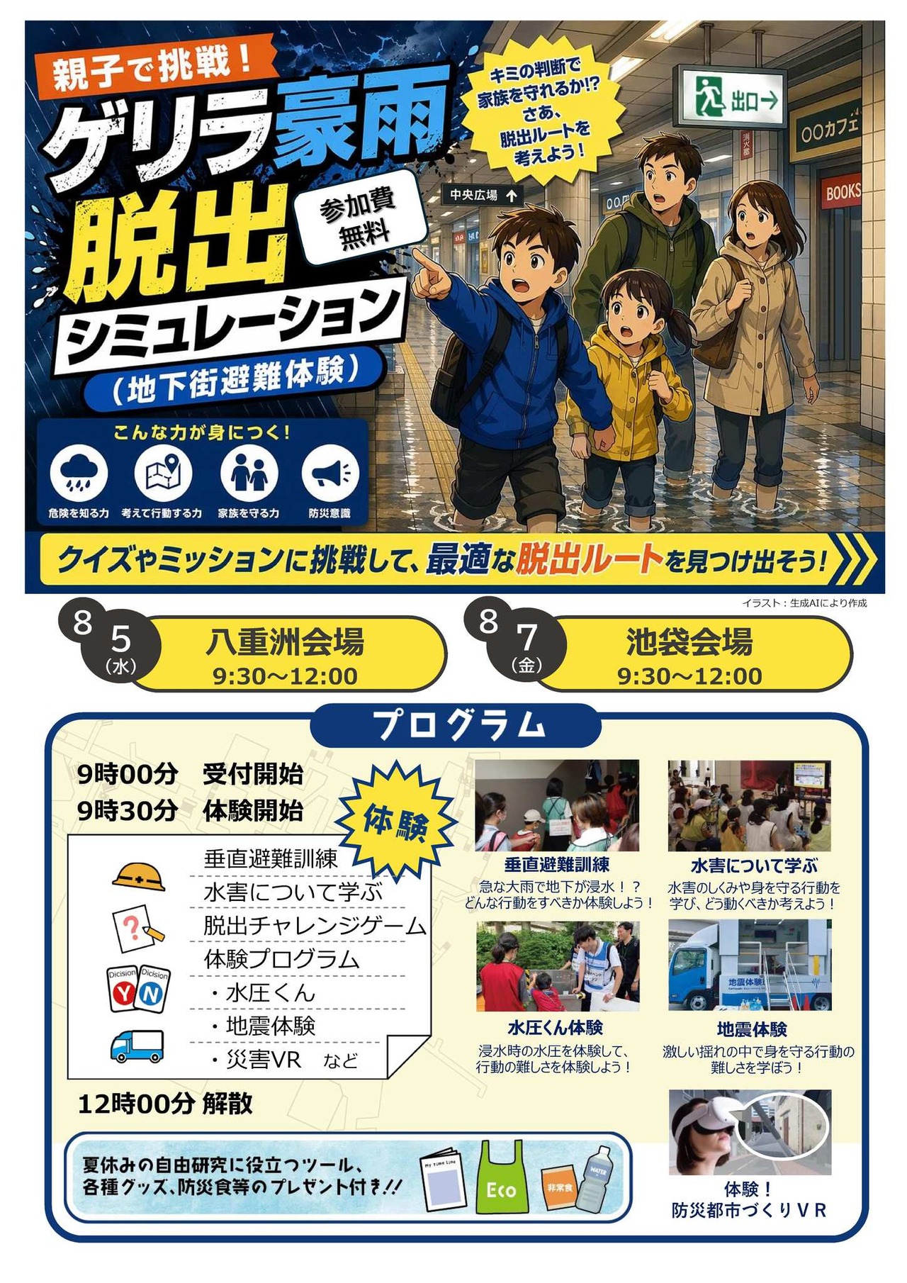 亲子同乐！突发暴雨逃生模拟（地下街避难体验）