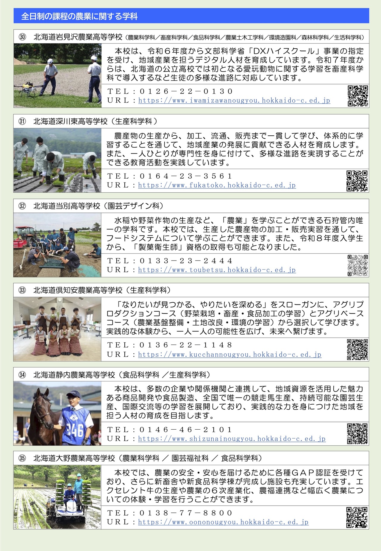 开设职业学科和专业学科的学校介绍手册（节选）