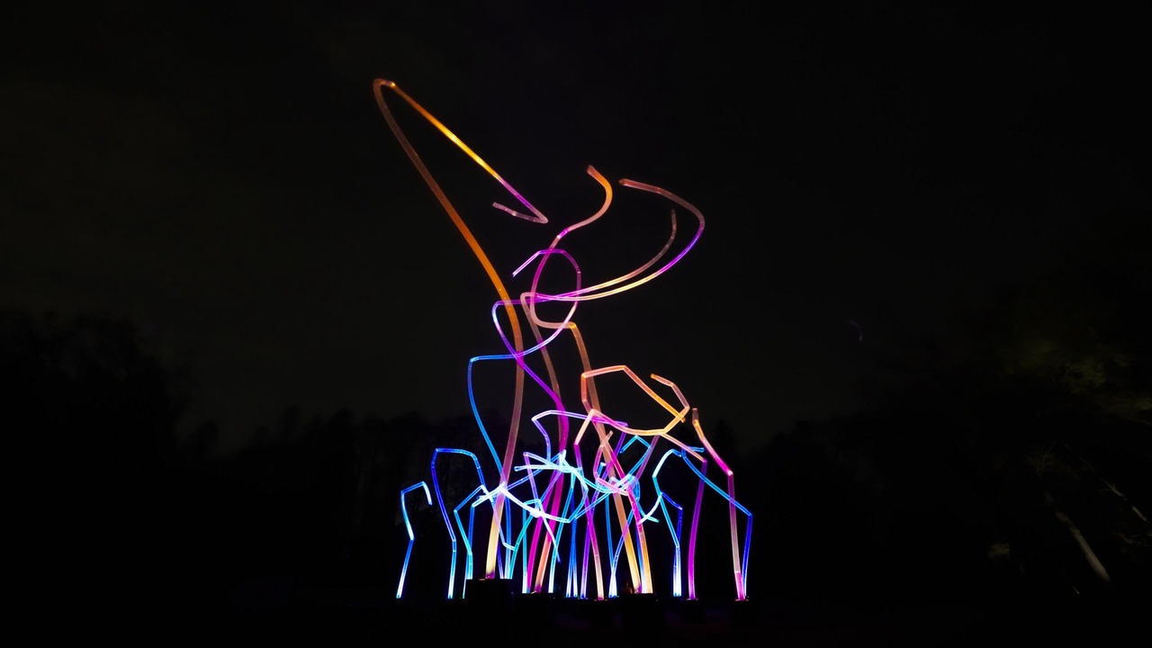 teamLab《随风起舞的柱群》 (c) teamLab