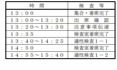 初试时间表