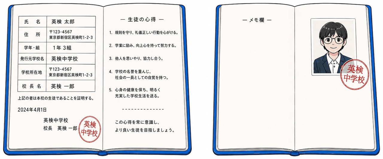 有效案例……当照片用胶水等粘贴在学生手册中与个人信息不同的页面（如备注栏等）的空白处，且照片上加盖了印章时