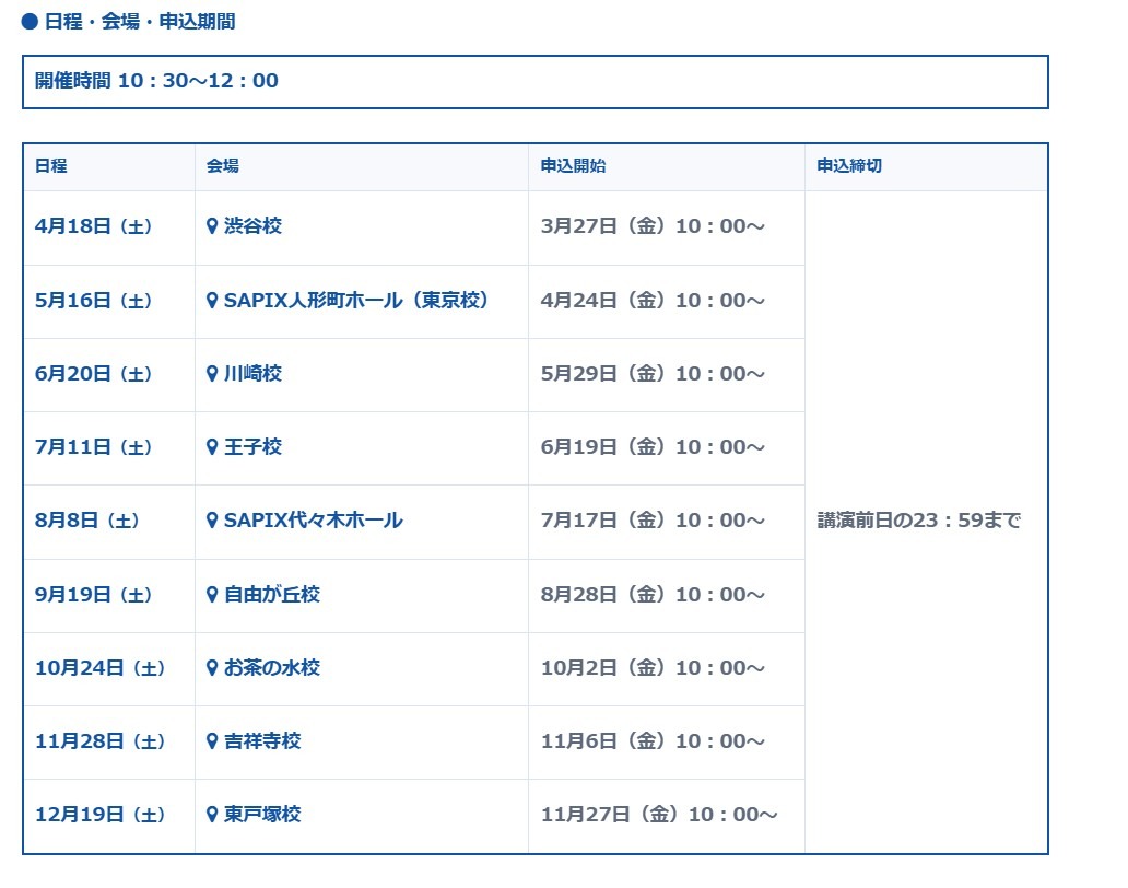 日程・会场・申请期限