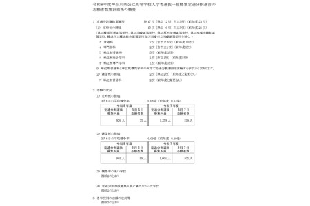 【2026年高中入学考试】神奈川县公立高中定时制与普通制分开选拔（截至3月6日）湘南高中（普通班）录取率0.19倍 画像