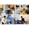 工作室配备了各种电子工具，技术人员常驻现场，为学生们的创作提供支持。