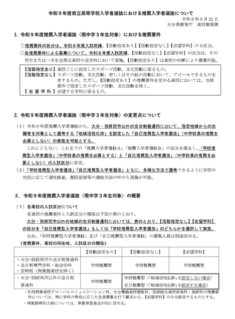 关于2027年度县立高中招生中的推荐入学选拔