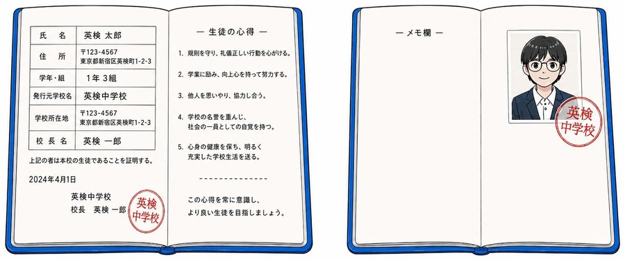 有效案例……当照片用胶水等粘贴在学生手册中与个人信息不同的页面（如备注栏等）的空白处，且照片上加盖了印章时